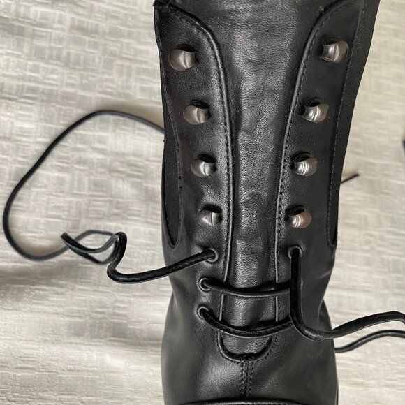 Sacha London Leather Lace Detail Heeled Boots Sz 8 M - Picture 8 of 13